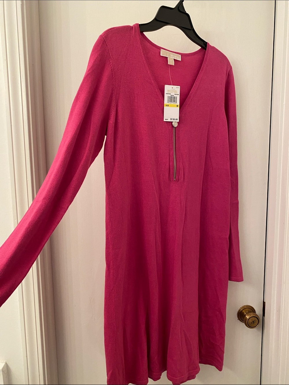 V-neck sweater dress